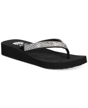 Yellow Box Bettie Thong Wedge Sandals Women's Shoes