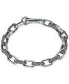 Esquire Men's Jewelry Textured Link Bracelet In Sterling Silver, Created For Macy's