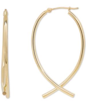 Crisscross Hoop Earrings In 14k Gold