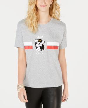 Rebellious One Juniors' Ciao Chenille-patch Graphic T-shirt