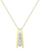 Crystal Pendant Necklace In 18k Gold Over Sterling Silver