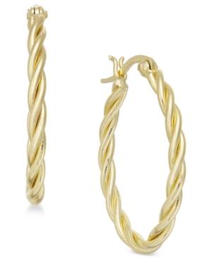 Essentials Small Silver Plated Twisted Hoop Earrings