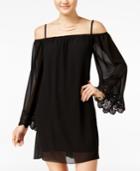 Bcx Juniors' Lace-trim Off-the-shoulder Shift Dress