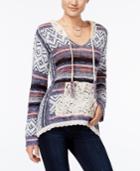 American Rag Crochet-trim Hooded Sweater, Only At Macy's