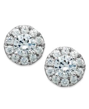 Diamond Earrings, 14k White Gold Diamond Halo Stud Earrings (1/2 Ct. T.w.)