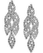 Inc International Concepts Silver-tone Crystal Leaf Drop Earrings, Only At Macy's