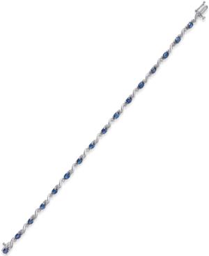 Sapphire (1-5/8 Ct. T.w.) And Diamond Accent Bracelet In 14k White Gold