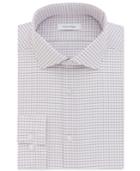 Calvin Klein Men's Steel Classic Fit Non-iron Pink Check Dress Shirt