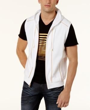 Inc International Concepts Men's Gold Piping Hooded Vest, Created For Macy's