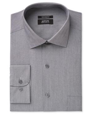 Alfani Men's Classic/regular Fit Performance Stretch Easy-care Modern Hairline Stripe Dress Shirt, Created For Macy's