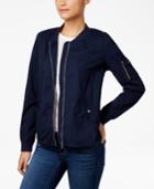 Style & Co Zipper-embellished Bomber Jacket, Only At Macy's