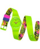 Swatch Women's Swiss Camovert Green & Camouflage Double-sided Strap Watch 25mm Lg128