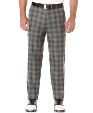 Pga Tour Golf Performance Heather Printed Flat-front Pants