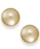 Golden South Sea Pearl Stud Earrings In 14k Gold (12mm)
