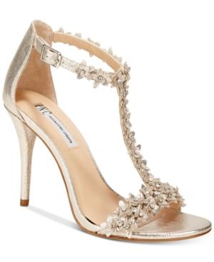 I.n.c. Women's Rosiee T-strap Embellished Evening Sandals, Created For Macy's Women's Shoes