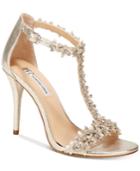 I.n.c. Women's Rosiee T-strap Embellished Evening Sandals, Created For Macy's Women's Shoes
