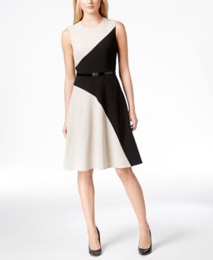 Calvin Klein Colorblocked Sleeveless A-line Dress