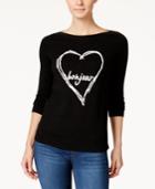 Charter Club Bonjour Heart Graphic Sweater, Only At Macy's