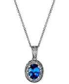 Sterling Silver Necklace, Tanzanite (3/4 Ct. T.w.) And Diamond Accent Oval Pendant