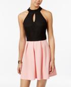 Speechless Juniors' Crochet Scuba A-line Dress