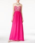 Jump Juniors' Jeweled Bow-back Empire-waist Gown
