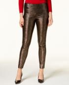 Alfani Metallic Ponte Skinny Pants, Created For Macy's