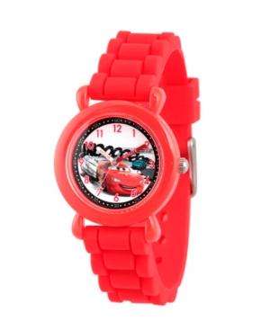 Disney Cars Lightning Mcqueen Boys' Red Plastic Time Teacher Watch
