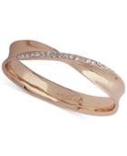 Anne Klein Gold-tone Pave Twist Bangle Bracelet