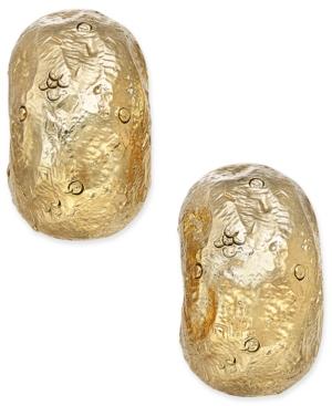Erwin Pearl Atelier For Charter Club Gold-tone Molten Metal Huggie Hoop Earrings, Only At Macy's