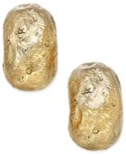 Erwin Pearl Atelier For Charter Club Gold-tone Molten Metal Huggie Hoop Earrings, Only At Macy's