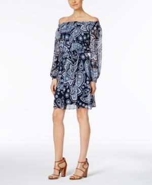 Eci Off-the-shoulder Peasant Dress