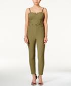 Material Girl Juniors' Juniors' Sleeveless Belted Jumpsuit, Only At Macy's