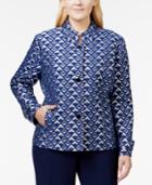 Kasper Plus Size Geo-print Jacquard Jacket