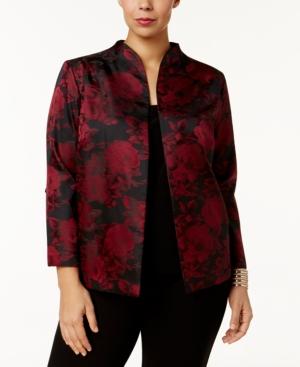 Alex Evenings Plus Size Floral-print Jacket & Shell