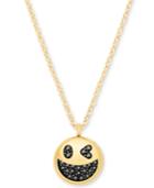 Swarovski Two-tone Black Crystal Emoji Pendant Necklace