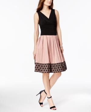 Sl Fashions Ruched Fit & Flare Dress