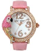 Betsey Johnson Women's Pink Pearlized Leather Strap Watch 44mm Bj00571-02