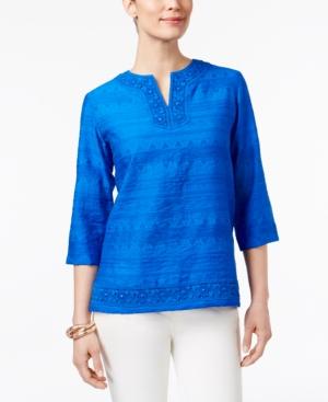 Alfred Dunner Corsica Lace-trim Embroidered Tunic