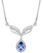 Tanzanite (3/4 Ct. T.w.) And Diamond (1/3 Ct. T.w.) Frontal Necklace In 14k White Gold