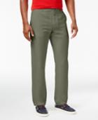 Tommy Hilfiger Men's Tailored-fit Linen-blend Flat-front Pants
