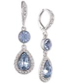 Givenchy Silver-tone Crystal & Stone Double Drop Earrings