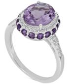 Amethyst (2-1/3 Ct. T.w) And White Topaz (1/6 Ct. T.w) Ring In Sterling Silver