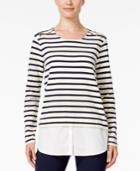 Style & Co. Striped Layered-look Top, Only At Macy's