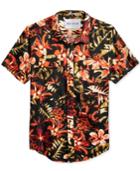 Guess Men's Jungle Floral-print Cotton Shirt