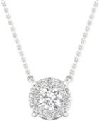 Diamond Halo Pendant Necklace (1/4 Ct. T.w.) In 14k White Gold, 16 + 2 Extender