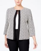 Tahari Asl Plus Size Knit Jacquard Blazer