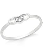 Charter Club Silver-tone Triple Heart Pave Hinged Bangle Bracelet, Only At Macy's