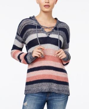 One Hart Juniors' Striped Lace-up Hoodie