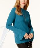 Charter Club Cashmere Trumpet-sleeve Sweater, Created For Macy's