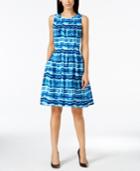 Calvin Klein Printed Fit-and-flare Day Dress